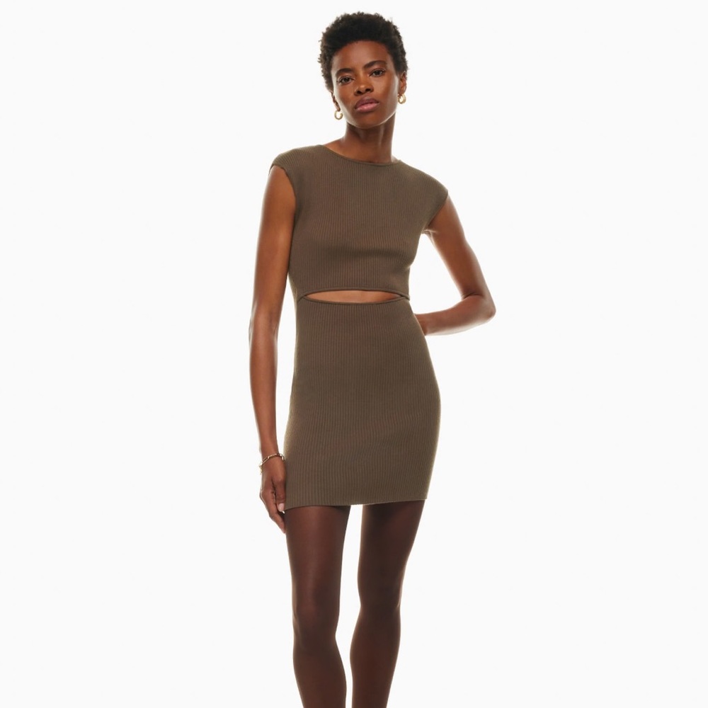 Aritzia Wilfred Cutout Knit Mini Dress